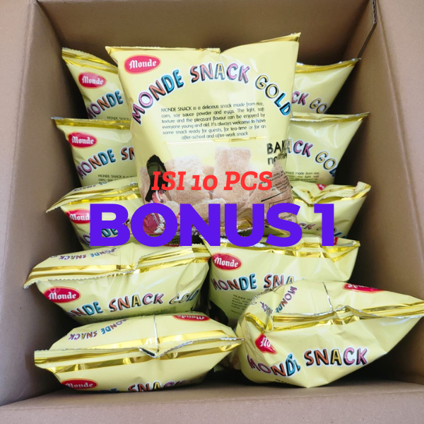 

Monde Snack Gold 27gr isi 10pcs BONUS 1pcs