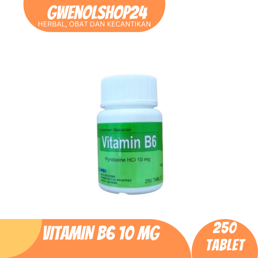 Vitamin B6 10 mg 250's Tablet Mef (Hijau)