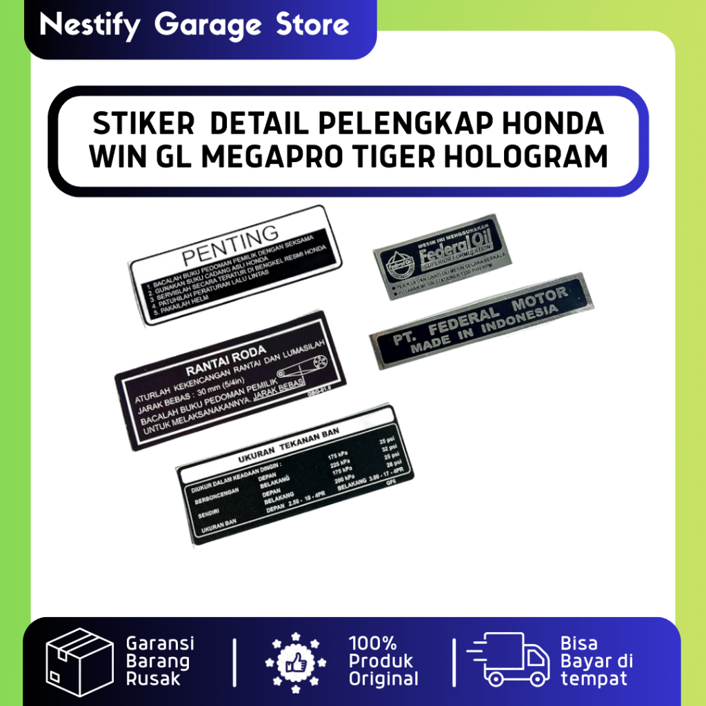 

STIKER DETAIL PELENGKAP HONDA GL 100 125 PRO MAX SERIES MEGAPRO PRIMUS HIU TIGER REVO LAMA LAWAS TILAS TILAM WIN 100 GOOD QUALITY