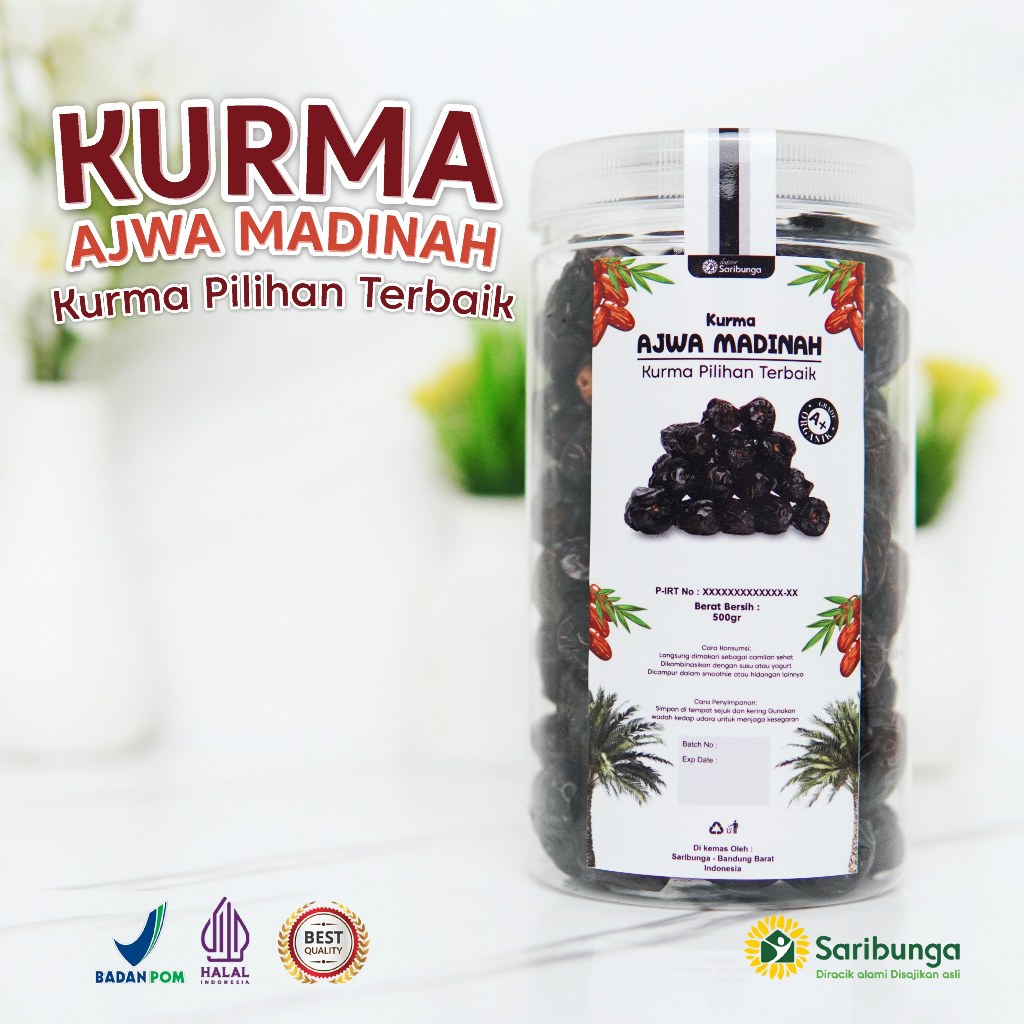 

KURMA AJWA MADINAH JUMBO super besar Premium VIP Grade A+ - Kurma Ajwa 1000 Gram Antioksidan Tinggi