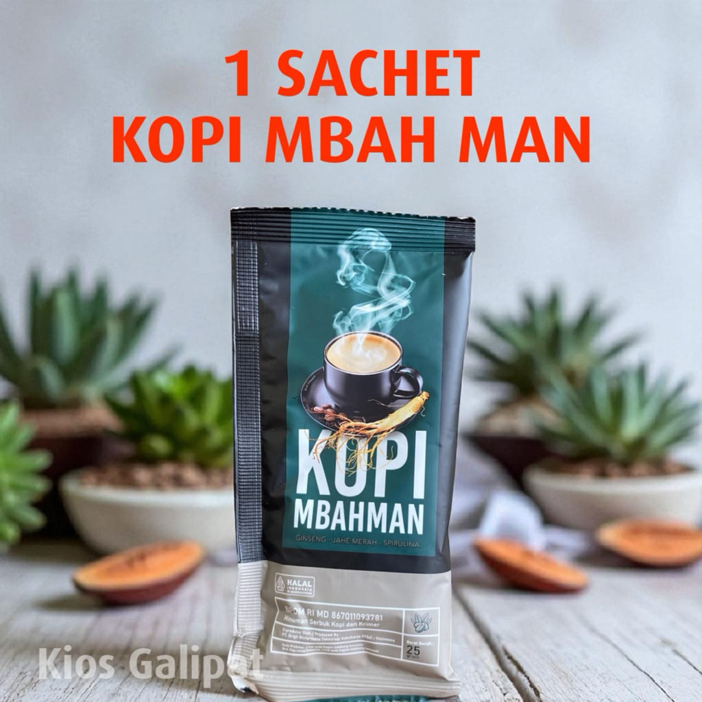 

Kopi Sehat Mbah Man – Ginseng + Jahe Merah + Spirulina | 1 Sachet 25 Gram sekali minum