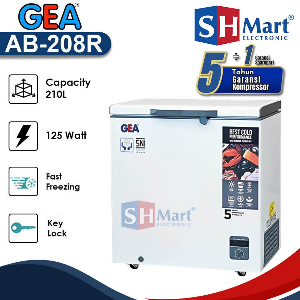 CHEST FREEZER GEA KAPASITAS 210 LITER AB-208R AB208R FREEZER BOX GARANSI RESMI (MEDAN)
