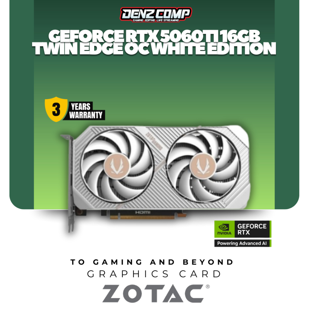 ZOTAC GAMING GeForce RTX 5060 Ti 16GB Twin Edge OC White Edition GDDR7 / RTX5060 Ti