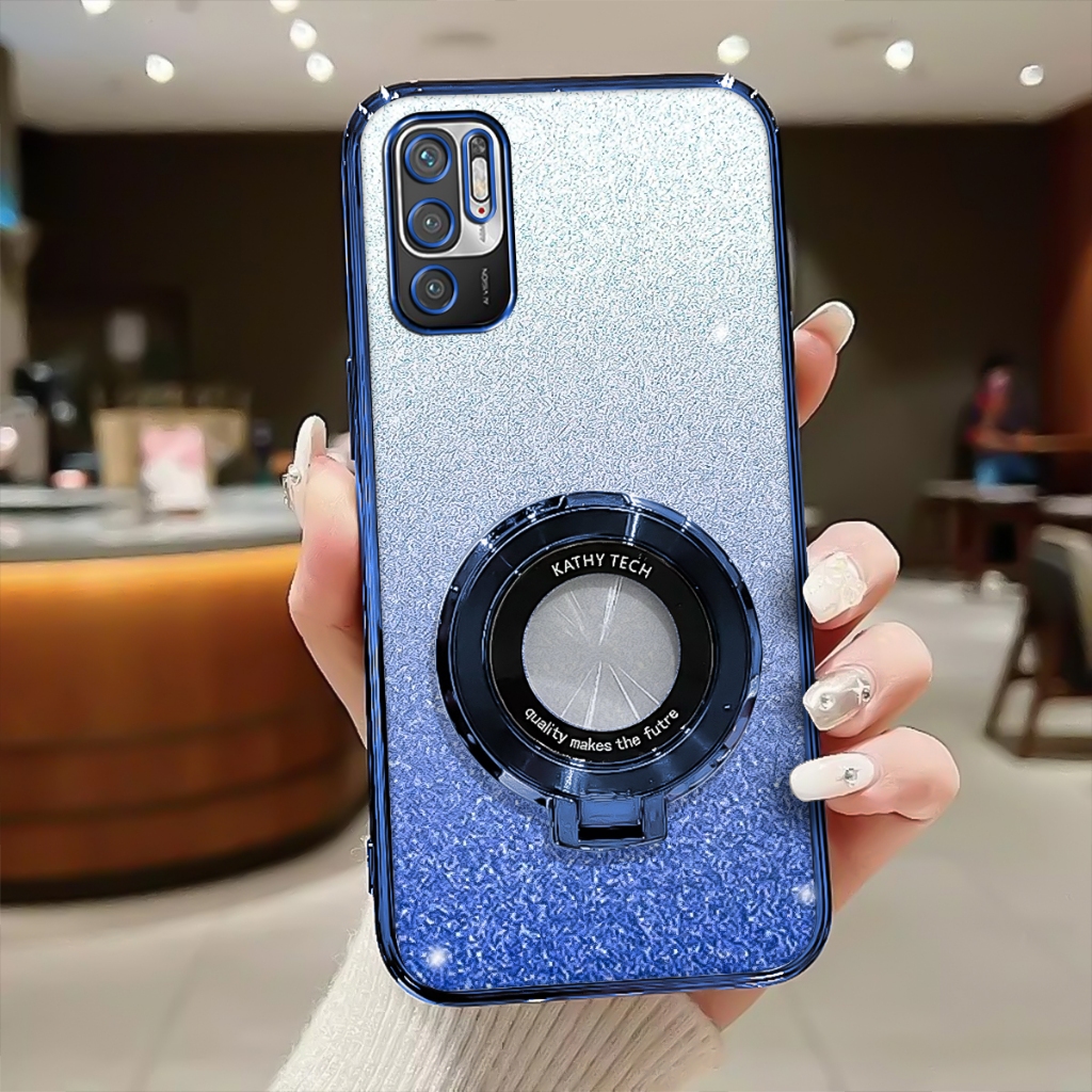 Case Xiaomi Redmi Note 10 5G Softcase Glitter Luxury With Ring Magnetic Holder