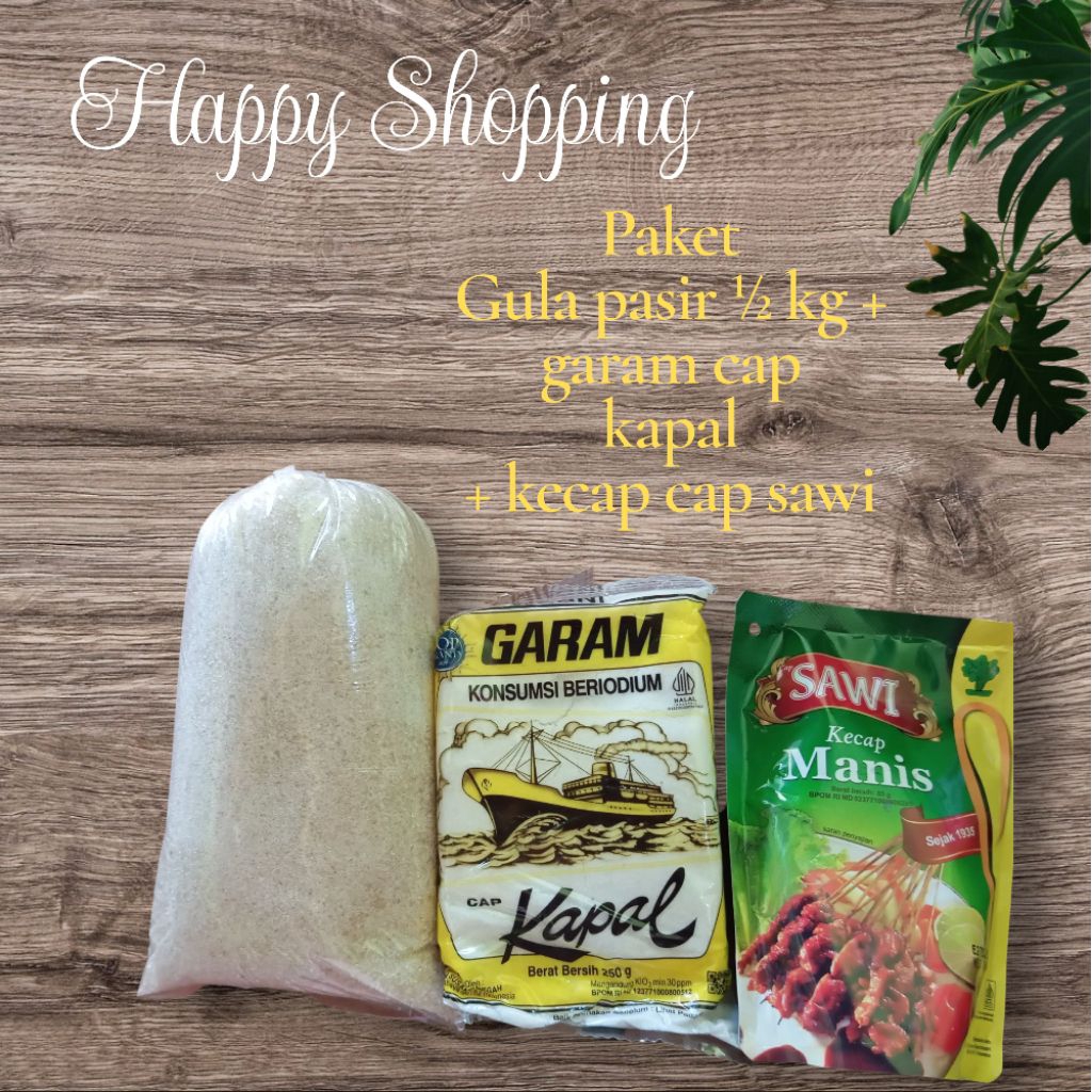 

Kecap Sawi 85gr+ Garam Kapal 250gr+ Gula pasir 500gr|| Paket hemat || bumbu masak instan basic