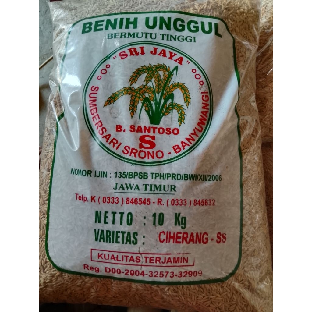 Benih padi Premium varietas CIHERANG SS SANTOSO, 10 kg