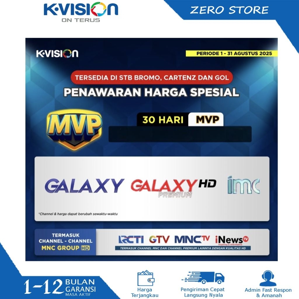 Paket Mvp KVision Bromo Cartenz Optus Gardiner LGsat K Vision