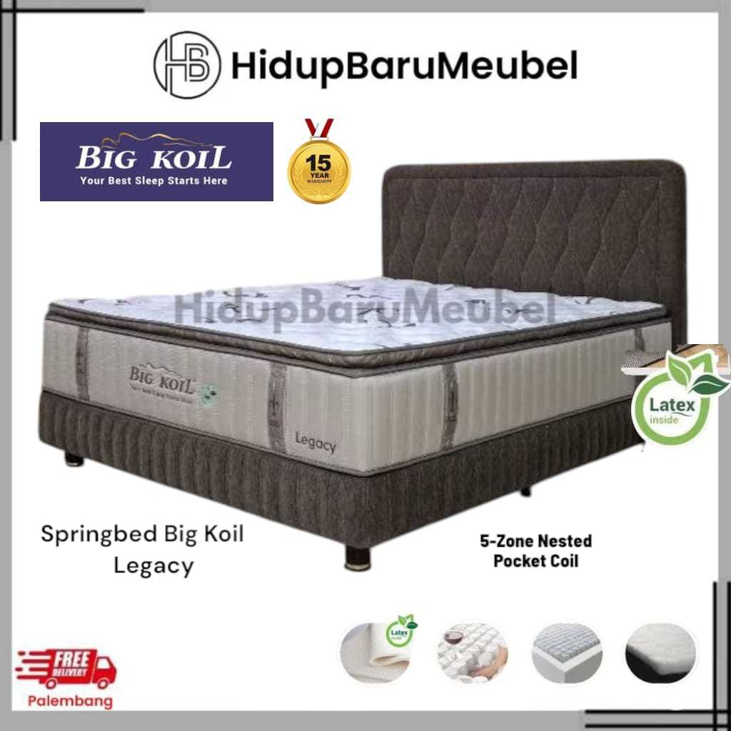 Springbed Big Koil Gen 3 LEGACY By Bigland / Spring Bed  Bigkoil / Kasur Matras T37 Pocket Latex / T