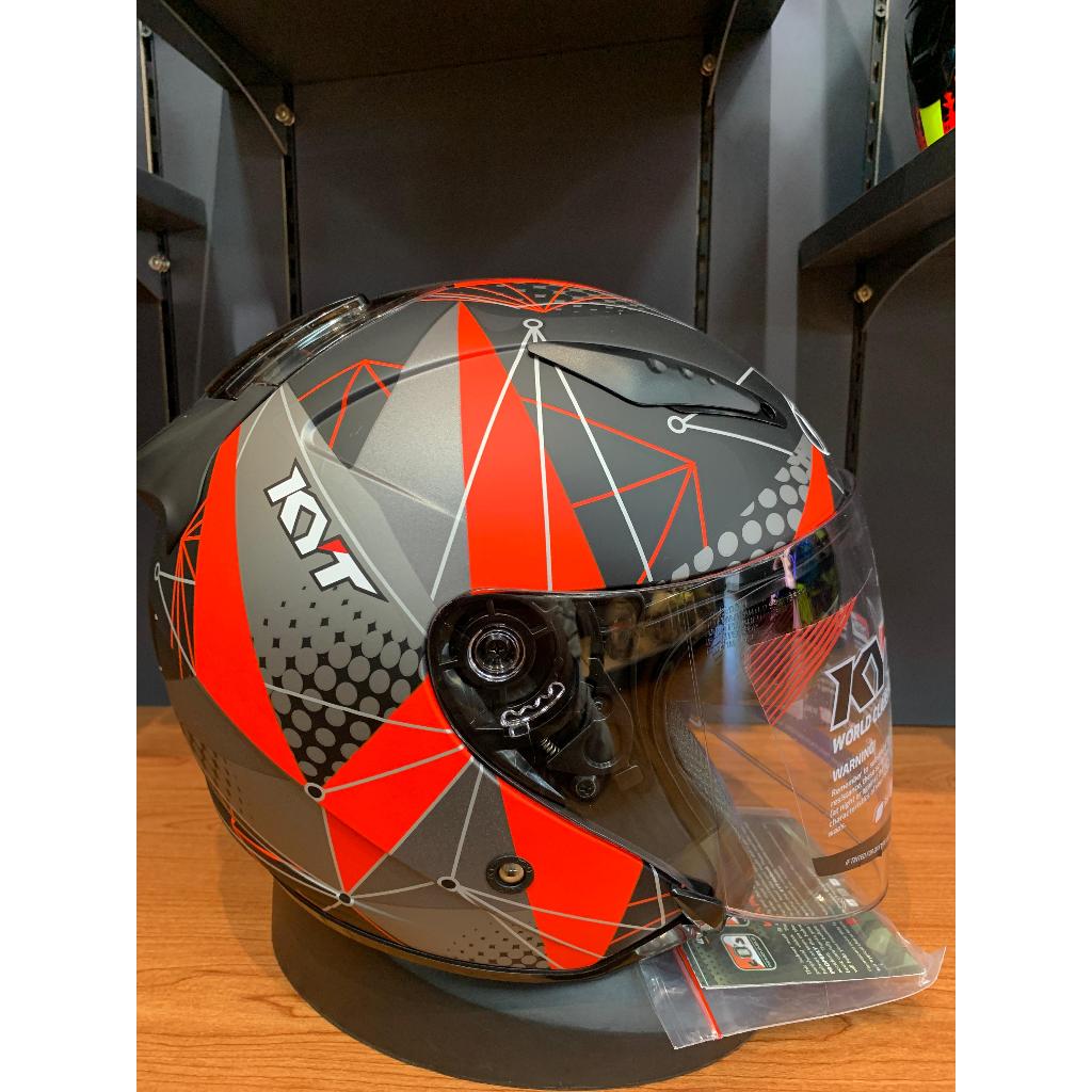 Helm Kyt Galaxy Flat R Matrix Black Red Fluo Doff /Helm Kyt