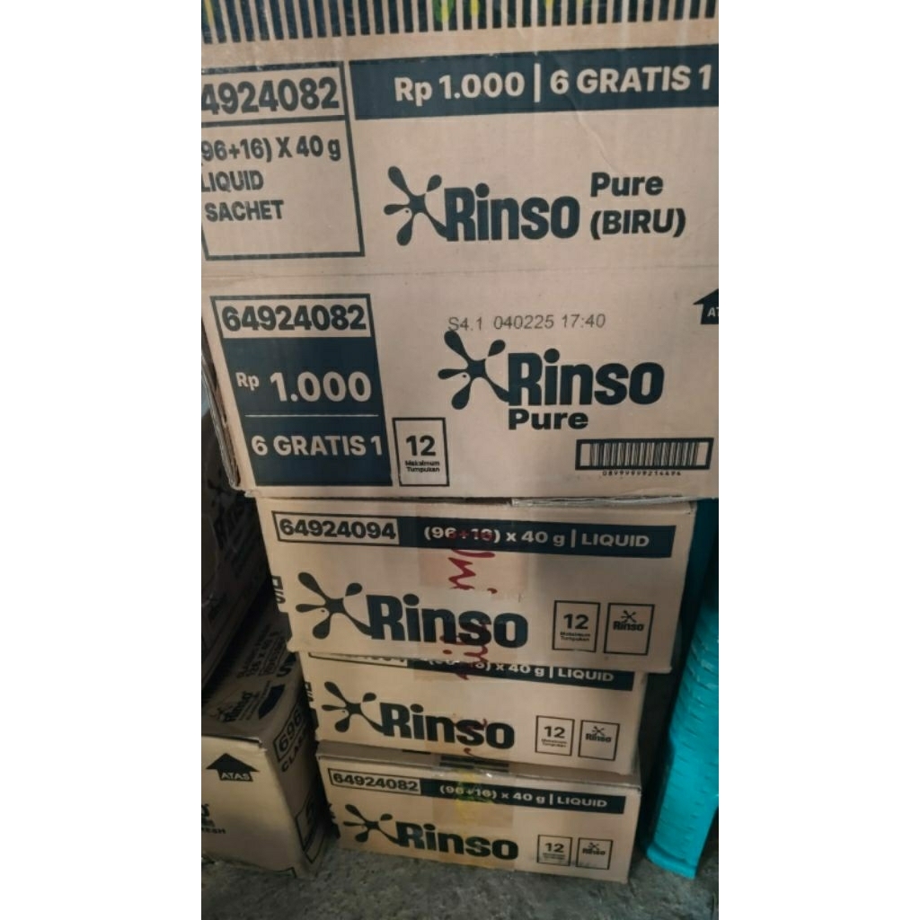 Rinso cair/liquid 1000an isi 40 gr 1 dus/112 sachet