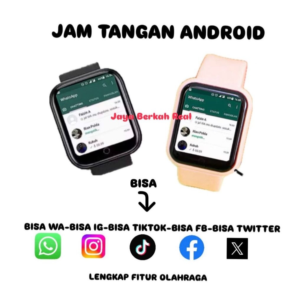 Terlaris Jam Tangan Android Canggih Bisa Wa Anti Air Jam Tangan Pria Wanita / Jam Tangan Android Pin