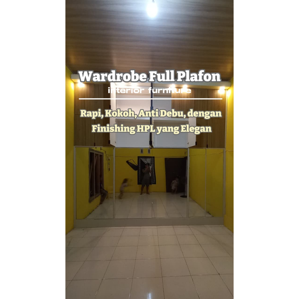 LEMARI FULL PLAFON/WARDROBE CUSTOM FULL PLAFON/CUSTOM WARDROBE HPL NATURAL
