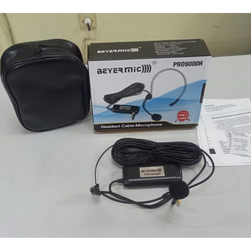 Mic HEADSET BANDO BEYERMIC PRO 9000H Original Mikropon Kabel Mikrofon Imam Panjang Kabel 10 mtr