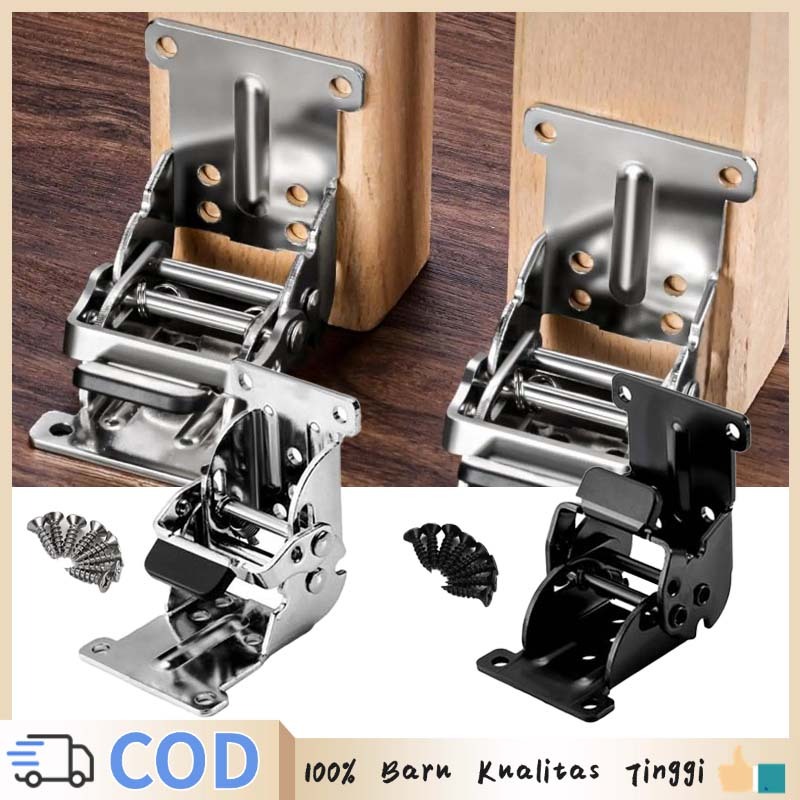 90-180° Siku Press Braket Engsel Kaki Meja Lipat Engsel Meja Lipat Besi Termasuk Skrup Untuk Sofa Me