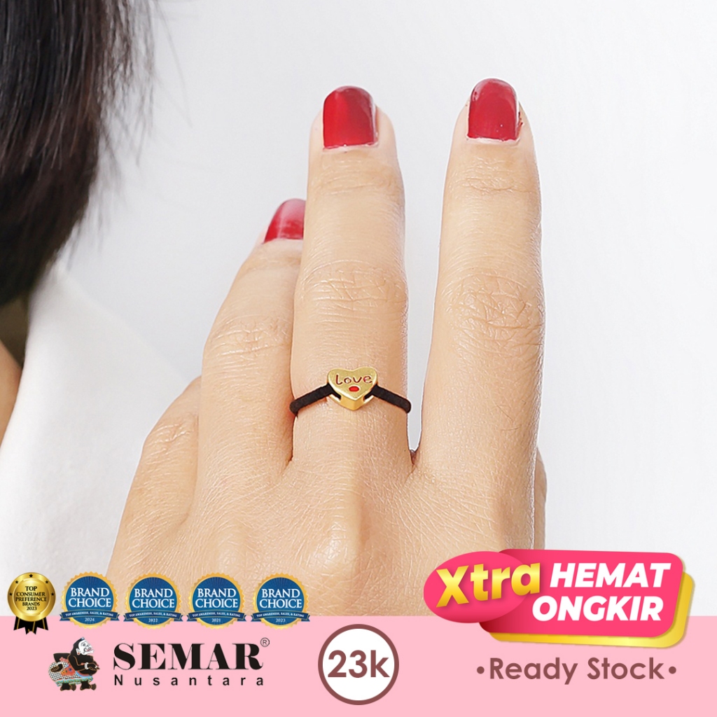 Cincin Tali Emas Rosaline Heart Gold 23K Semar Nusantara