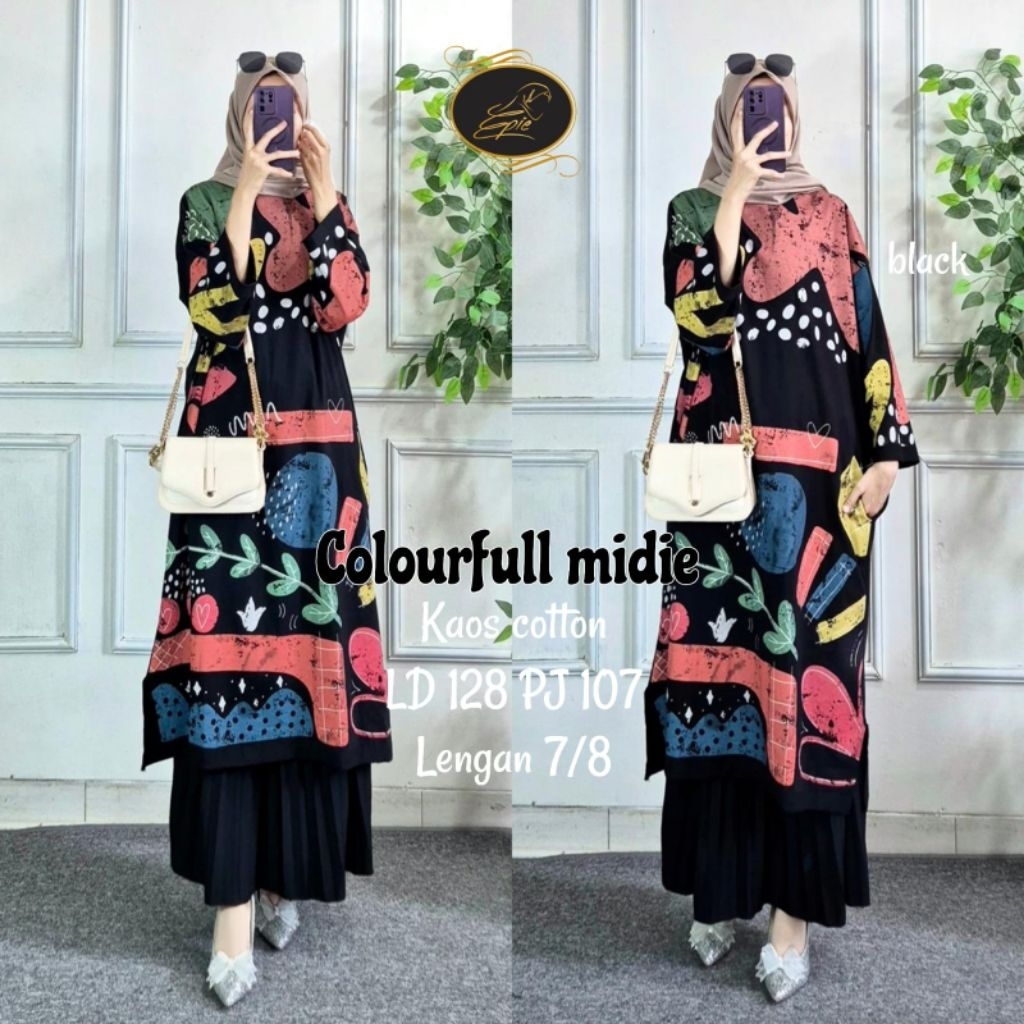 FLORAL LONG TUNIK KAOS JUMBO OVERSIZE