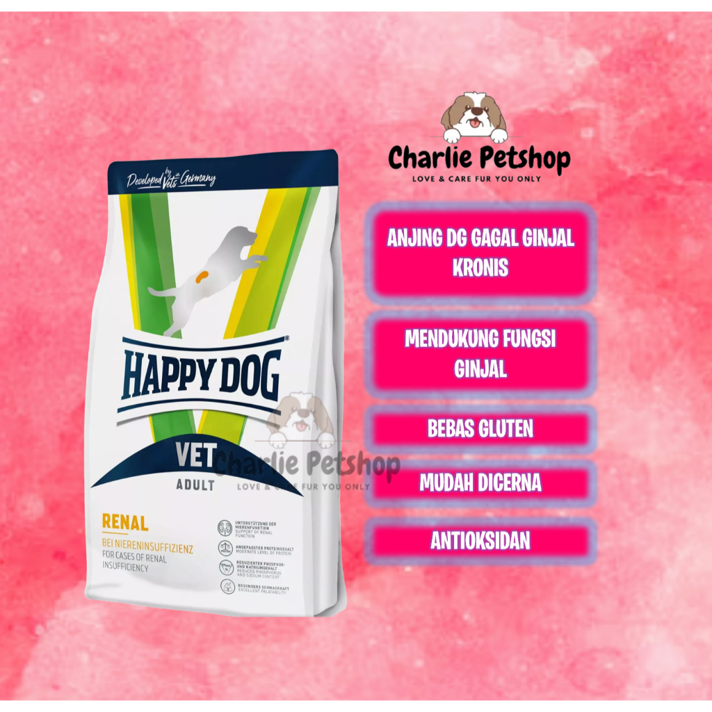 Happy Dog Vet Renal 12kg Freshpack makanan anjing sakit ginjal