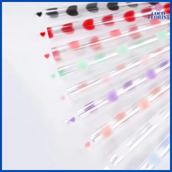 

PACK 20 Kertas Buket Cellophane Bening Transparan Motif LOVE Flower Wrapping Paper KB63