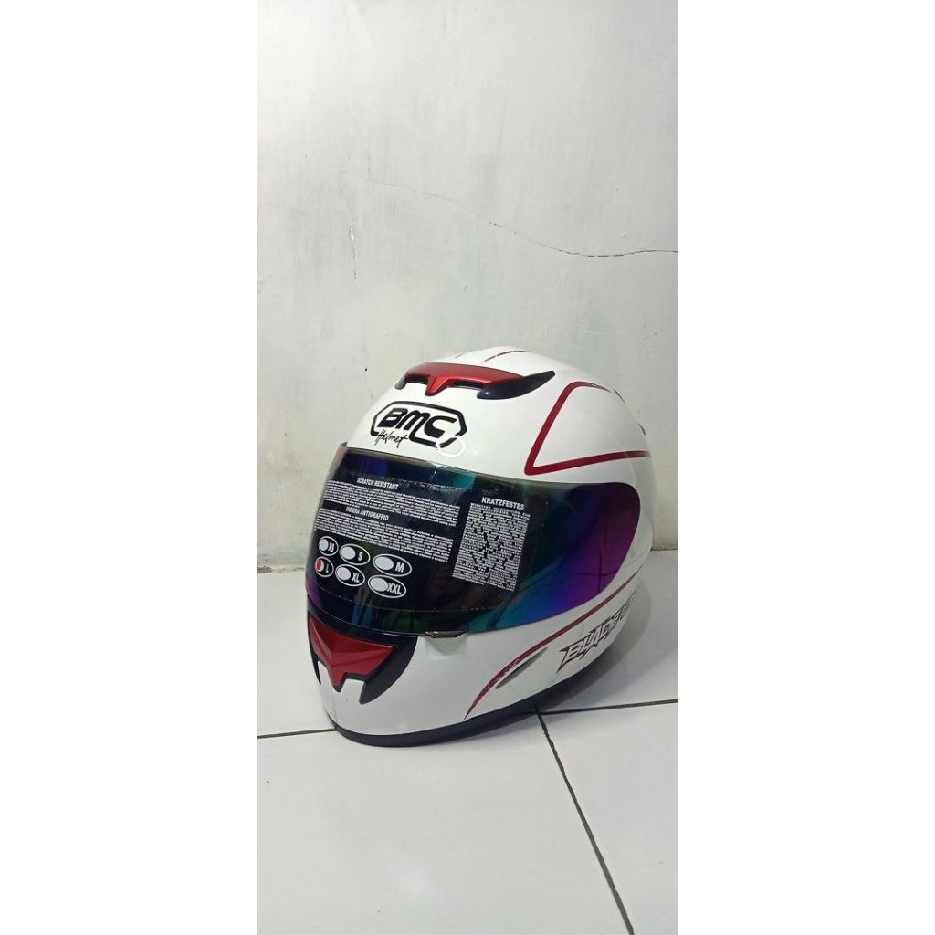 Helm Full Face White BMC Blade 200