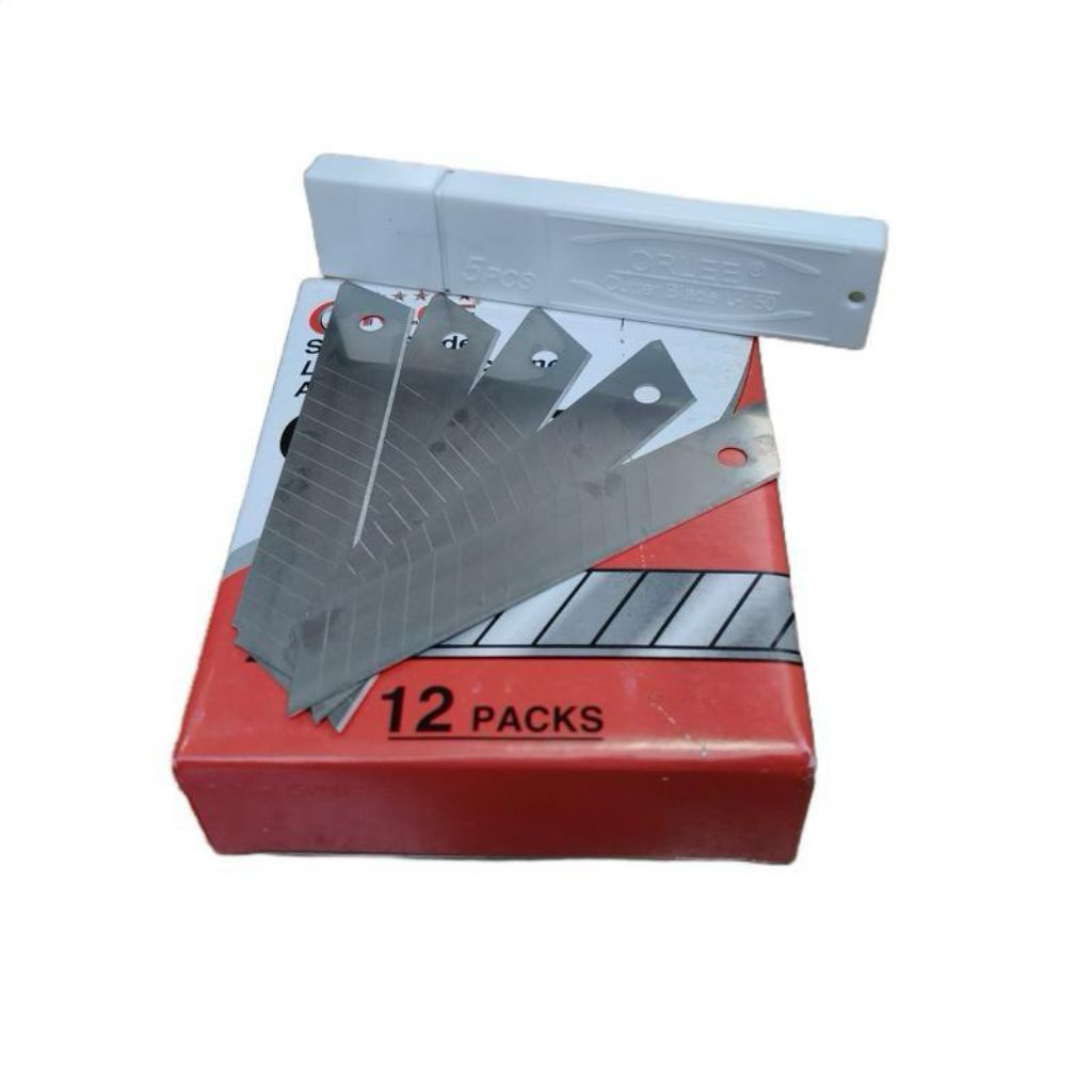 

Isi Cutter ORLEE 1 Dus (12 Pack) – 1 Pack Isi 5 PCS Mata Pisau Tajam Awet Kualitas Bagus Harga Terjangkau