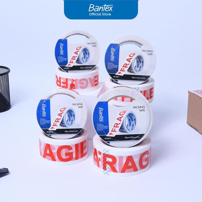 

Bantex Packing Tape FRAGILE / Lakban Pecah Belah Warna Putih Kuat Hemat dan Efisien BH280X