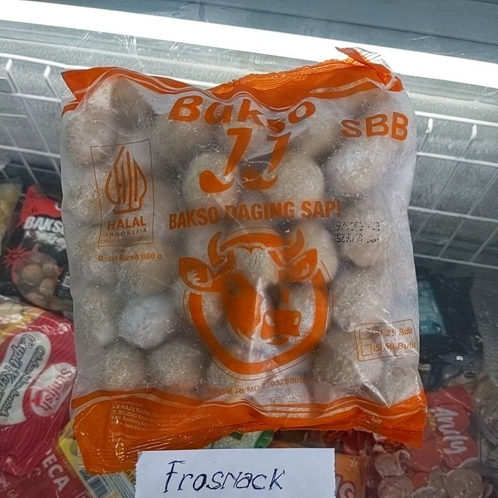 

JJ SBB Bakso daging sapi oranye 600 gram Maju Mapan