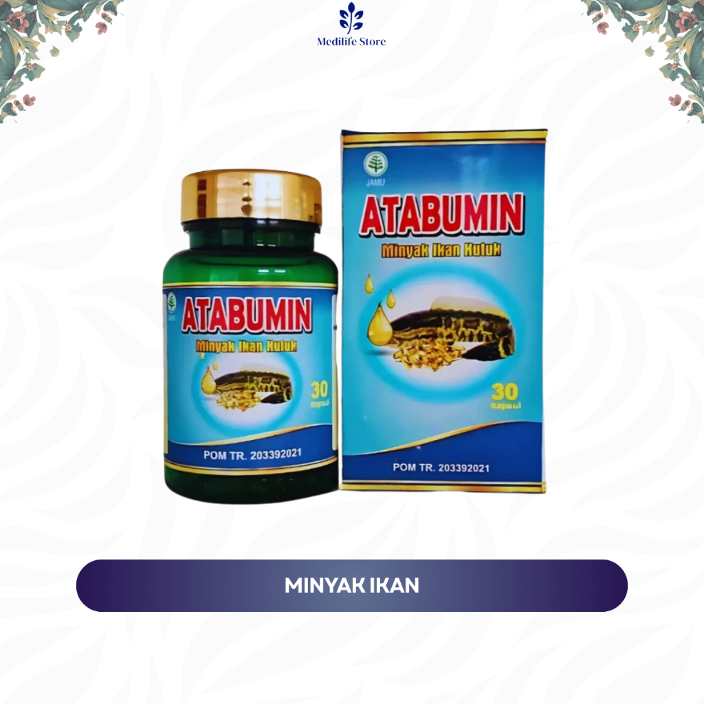 ATABUMIN - kapsul minyak ikan gabus (kutuk) | ekstrak albumin mujarob | isi 30 kapsul untuk regenera