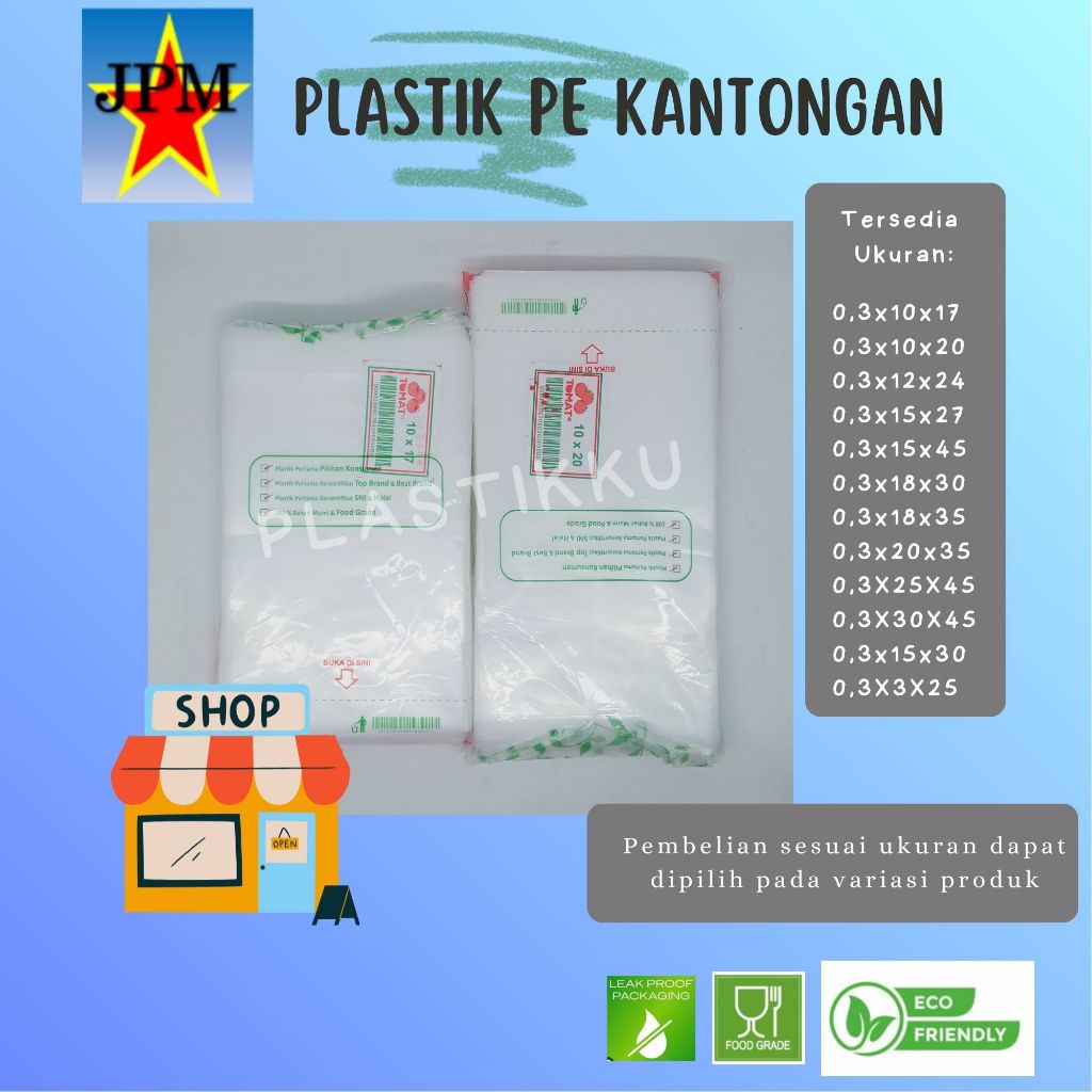 Plastik PE Kantongan Tebal 0,3  Merk Tomat / PE Kantongan Merk Tomat / Plastik PE  / Tomat Plastik P