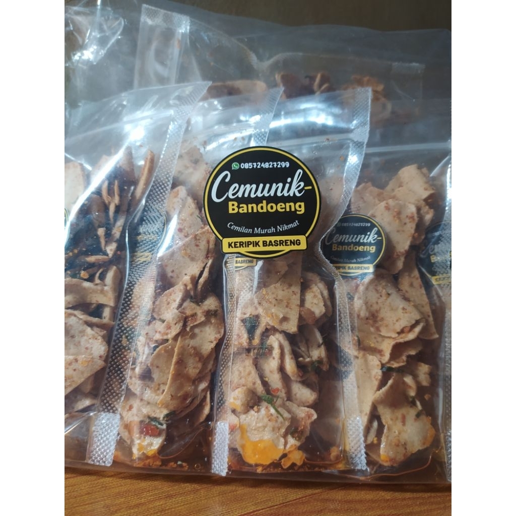 keripik basreng/ basreng pedas daun jeruk/ keripik basreng bandung pedas daun jeruk.