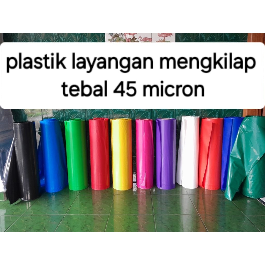 plastik layangan mengkilap warna warni tebal 45 micron