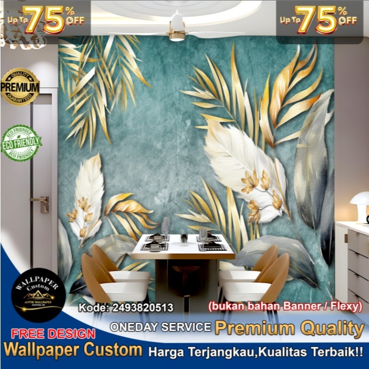 Wallpaper Custom 3D Tema Abstrak | Elegant | Motif Barat Eropa