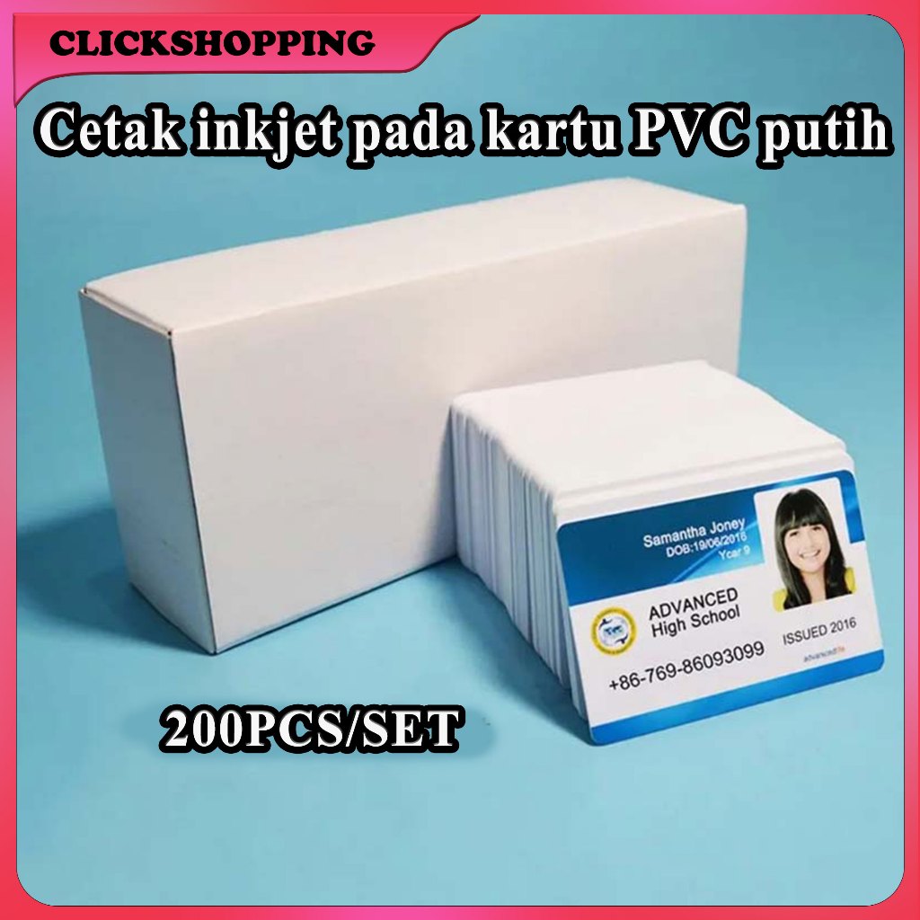

Kartu PVC ID Card 0,76 White UK 8.6 x 5.4 cm / PVC id card Kartu printable inkjet Id card (PVC ID CARD) bisa inkjet 200pcs/box 0,76mm White