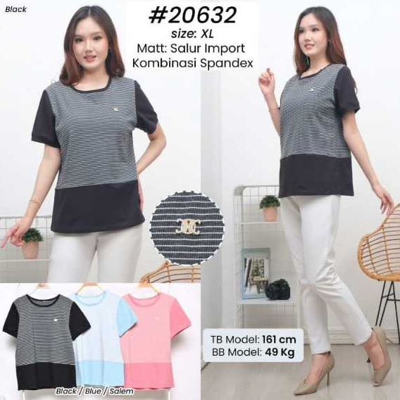 CUBIC Blouse Kaos x Katun Stetch Wanita 20632 Khusus Size XL