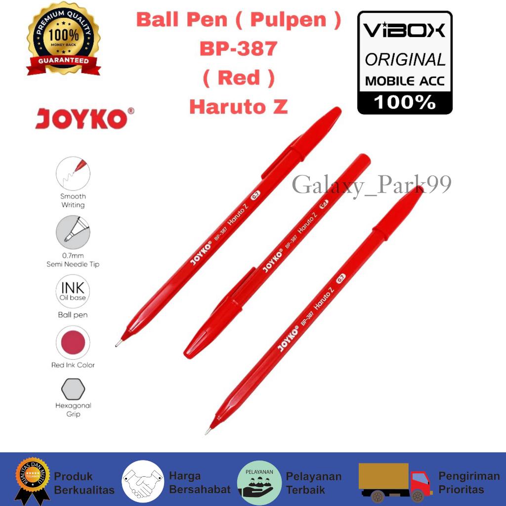 

(5pcs) Pena Merah Joyko Original PulPen Red ink Color Edition BP-387 Haruto Z 0.7 mm Hexagonal Grip Premium Terlaris GLX