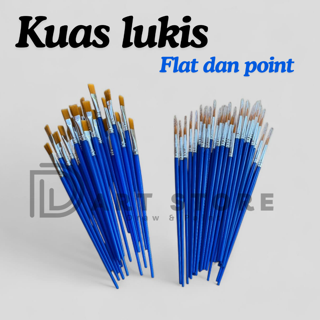 

Kuas lukis / kuas cat akrilik / kuas mewarnai / kuas flat / kuas point