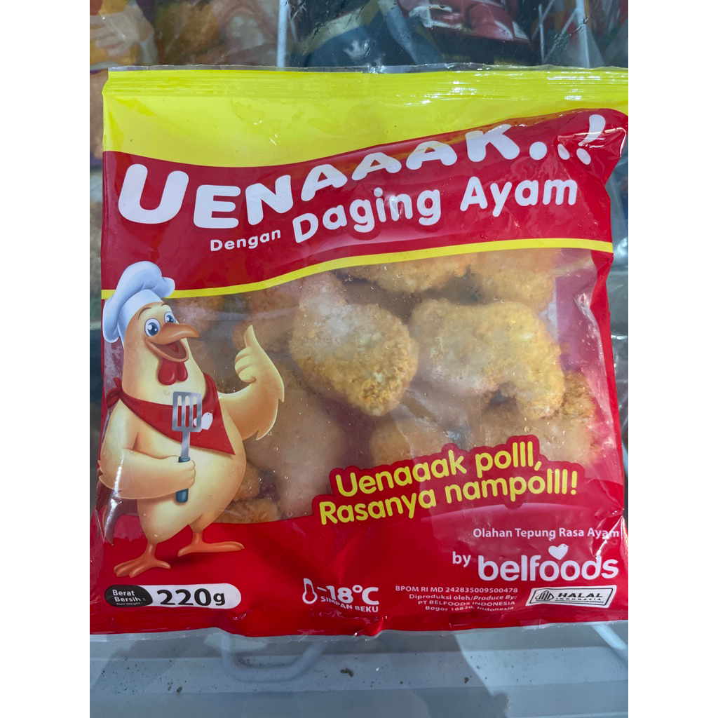 

Uenak Naget Ayam 220gr isi banyak harga ekonomis