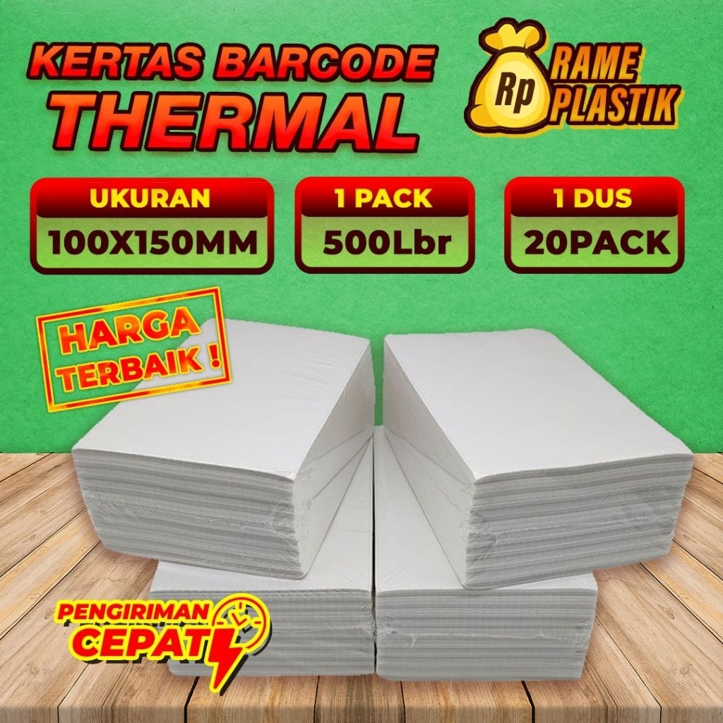 

Stiker Thermal Lipat 100x150mm 1 dus isi 20 Pack @500 lembar