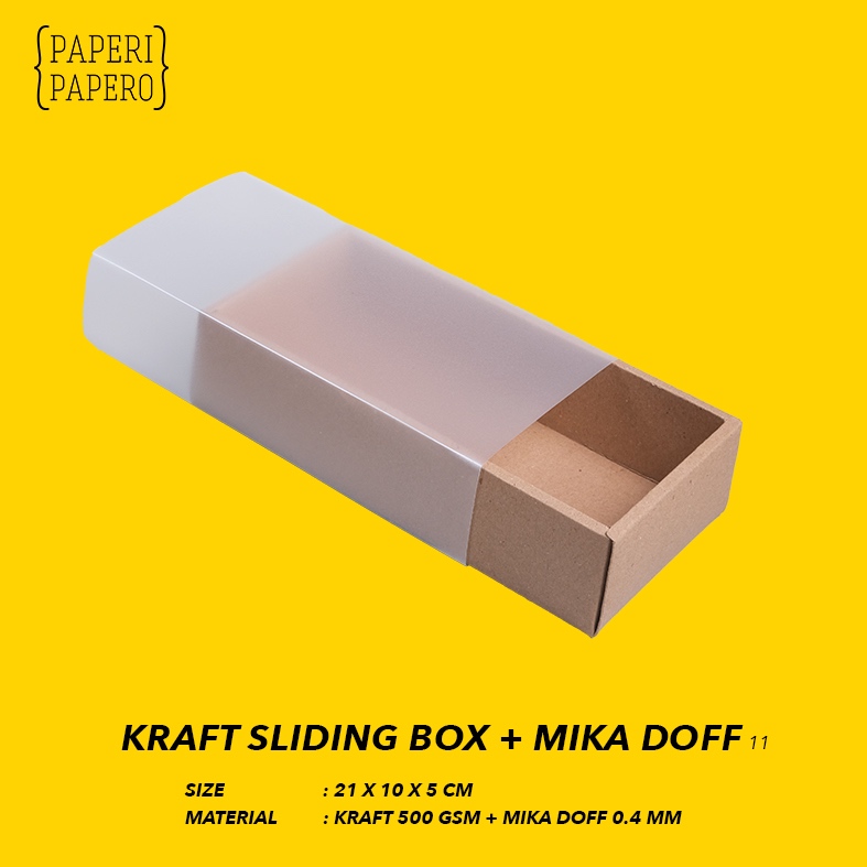 

Kraft Sliding Box (21 x 10 x 5 cm) Tutup Doff Buram - Kotak Laci Geser Slide (5 Pcs)