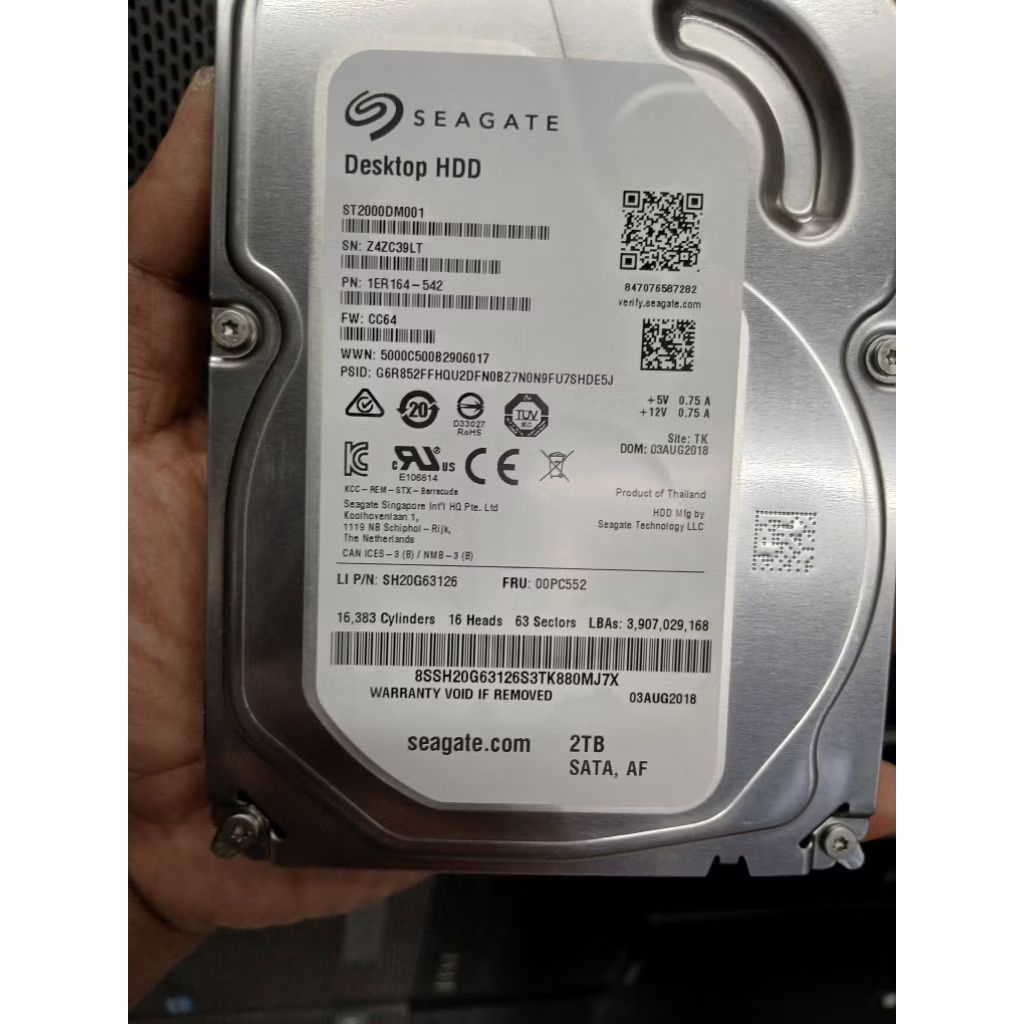 hardisk hdd pc seagate 2 tb/2000 gb cocok digunakan untuk cctv