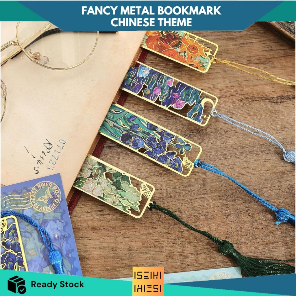 

Pembatas Buku Logam Lukisan Bunga Retro dengan Rumbai Book marks Stationery Aesthetic Cocok Untuk Hadiah