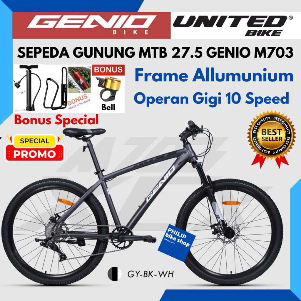 Sepeda Gunung MTB 27.5 Genio M573 M703 Frame Allumunium New