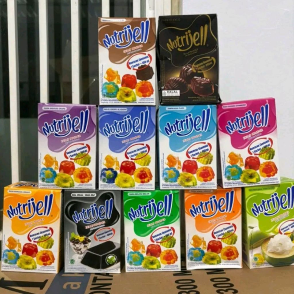 

Nutrijell Jeli Serbuk Box isi 12 pcs Instan All Varian Rasa @10g