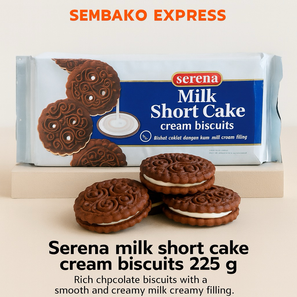 

Serena Milk Short Cake Biskuit Coklat Krim Susu 225 g