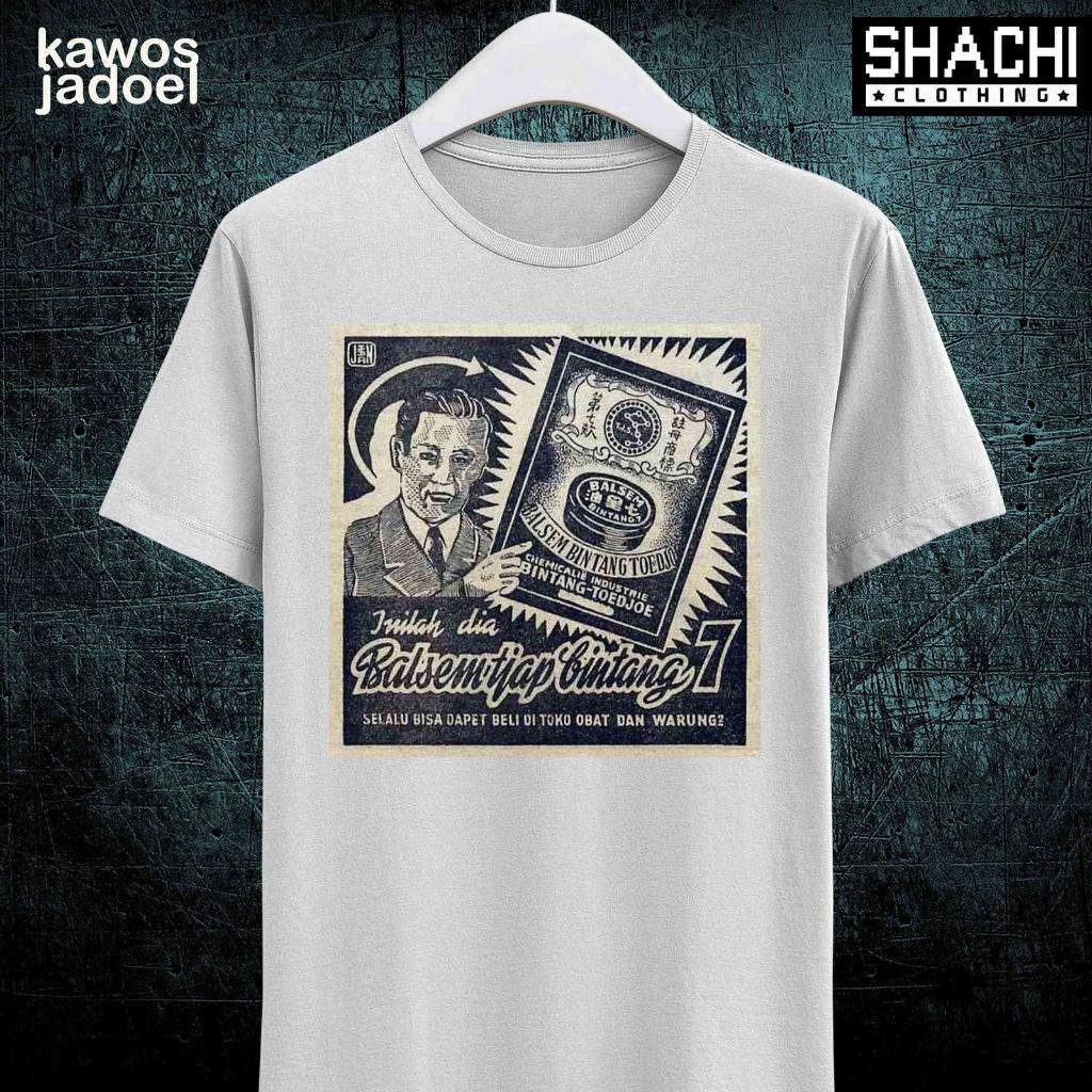 T Shirt Kaos Iklan Jadul – BALSEM BINTANG TUJUH - JAMU GALIAN - AIR MANCUR - OBAT CAP MACAN -  JAMU 