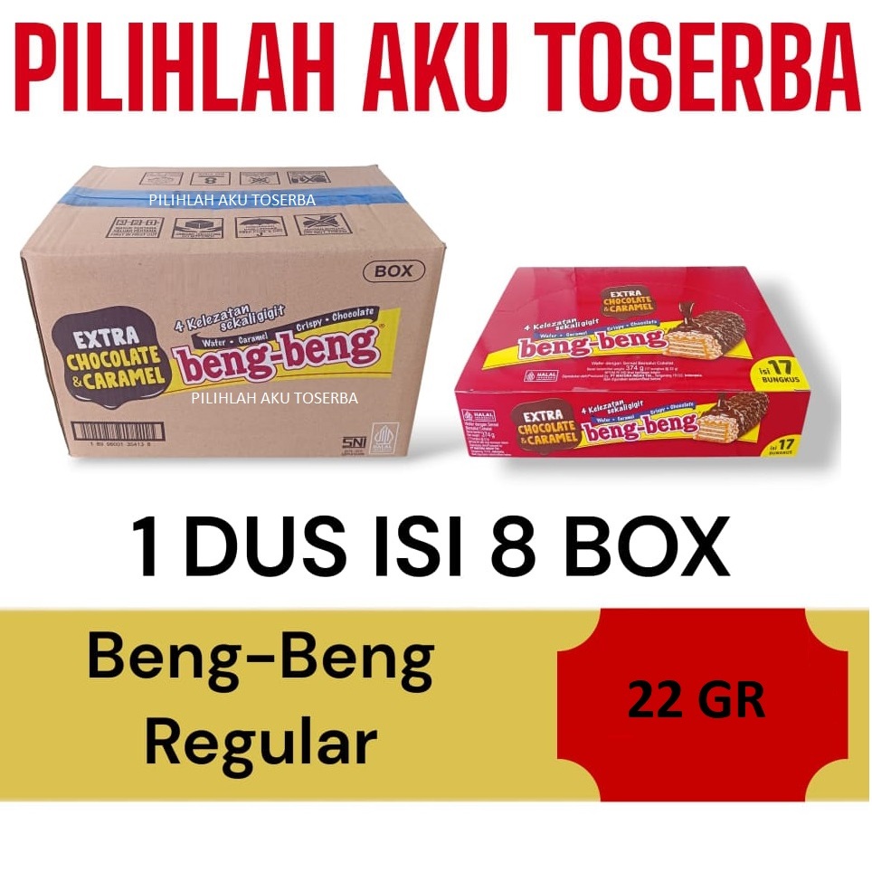 

Beng-Beng Regular - Beng-Beng Coklat - 1 kardus isi 8 box (17 pcs)