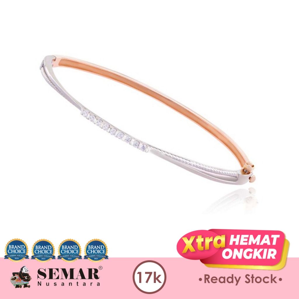 Gelang Emas Niesha Bangle Rose White Gold 17K Semar Nusantara