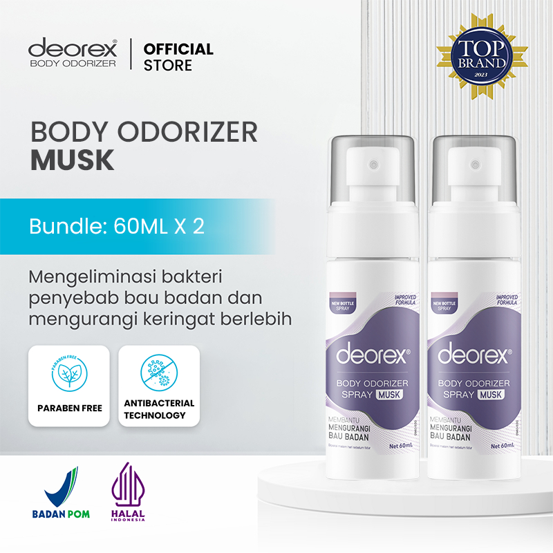 [Bundling 2pcs] Deorex Body Odorizer Musk Masking Fragrance Spray Pengganti Deodorant Antiperspirant