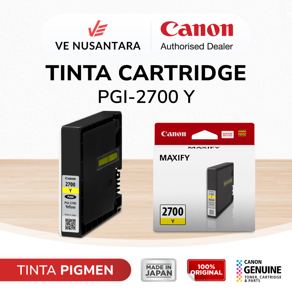 Tinta Original Canon 2700 Yellow PGI-2700Y - Tinta Canon MAXIFY iB4170 MB5170 MB5470 - Tinta Cartrid