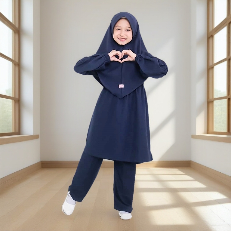 Setelan Muslim Anak Rok Muslim Dres Oneset 3-4Thn 7-8Thn 11-13Thn Idul Fitri Stelan Onest Cewek Tuni