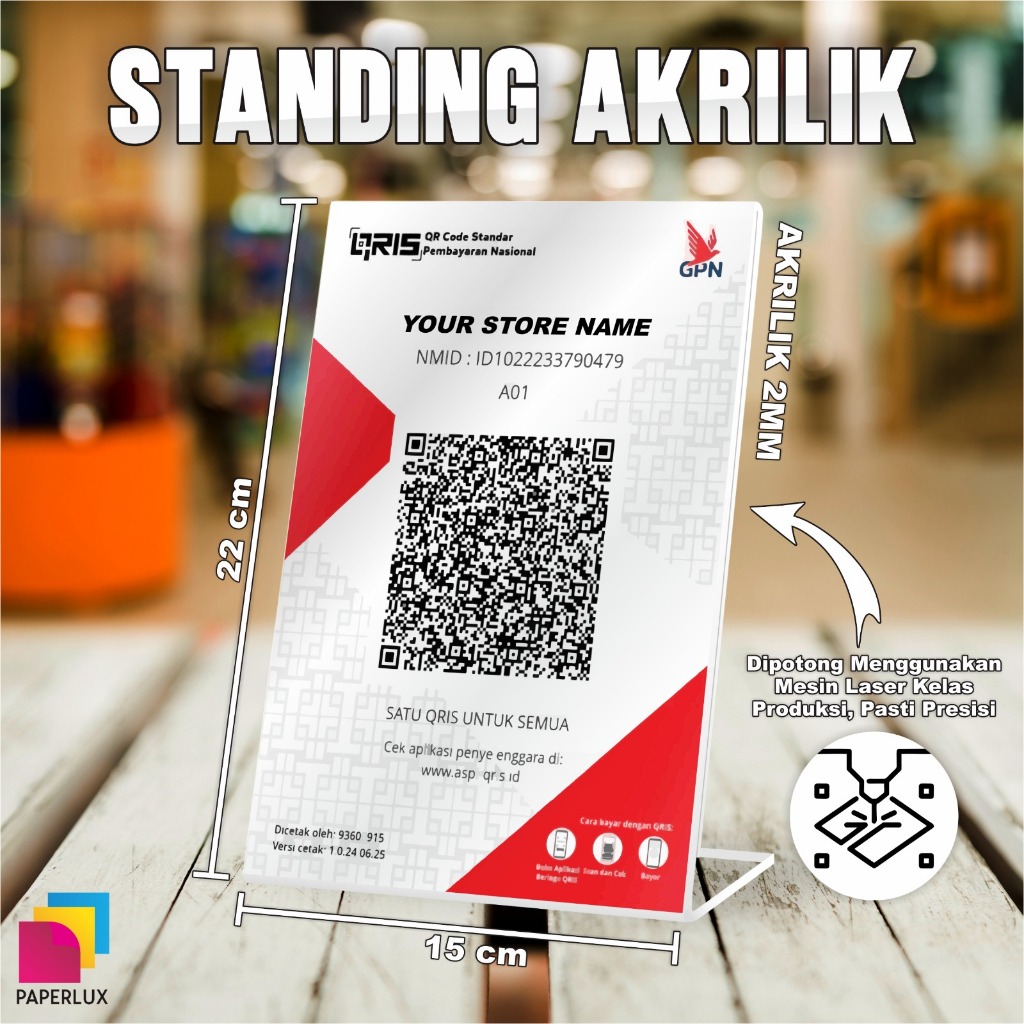 

STANDING AKRILIK READY STOCK - DISPLAY BROSUR / QRIS / MENU - STANDING A5 POTRAIT